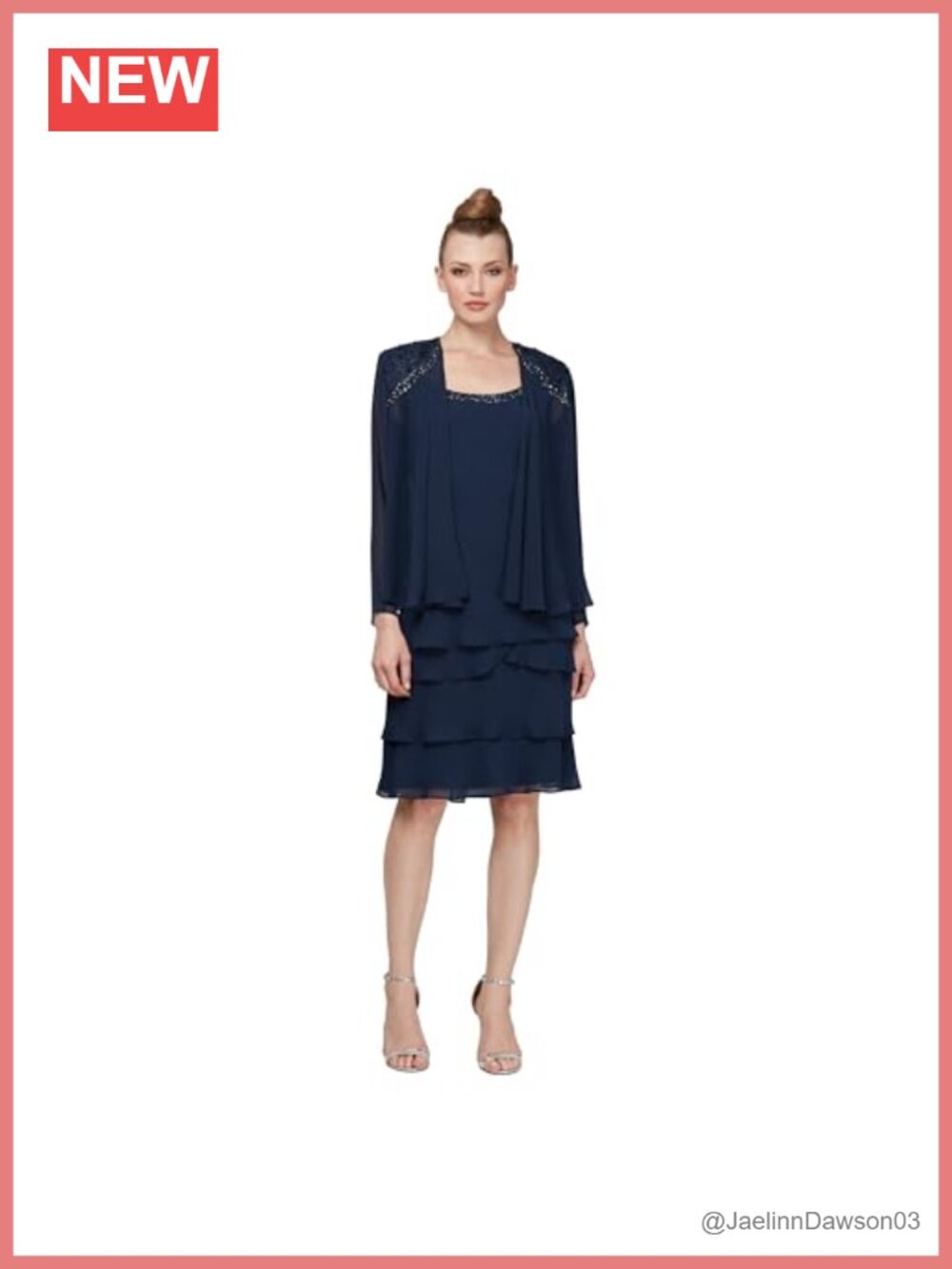 S.L. Fashions Mother of the Bride Tiered Jacket Dress Set